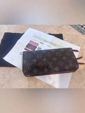 COA Louis Vuitton Red Insolite Zip Wallet